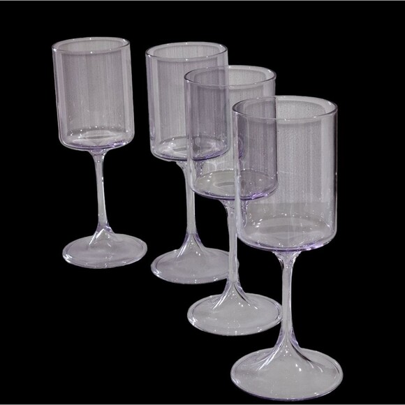 Rachel Zoe Purple Clear Wine Glass‎ 12oz Set of 4 - Picture 12 of 16